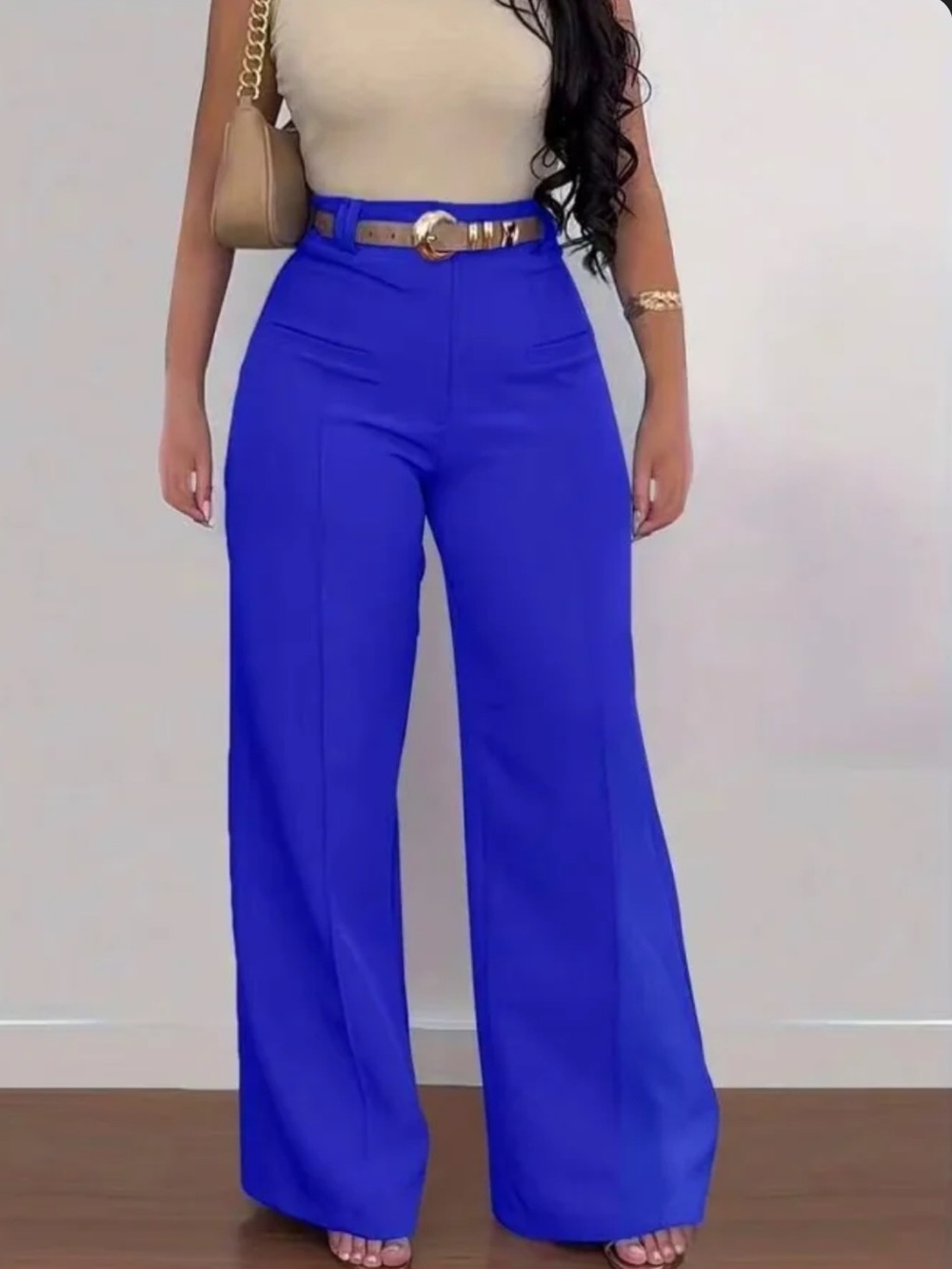 Shein Women's Wide Leg Blue Pants XXL nwot
